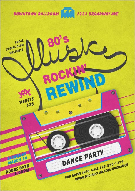 80s Music Club Flyer