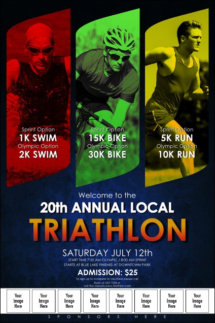 Triathlon Logo Poster Product Front
