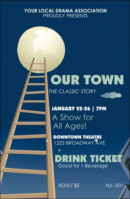 Our Town Drink Ticket Product Front