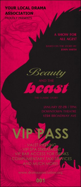 Beauty & The Beast VIP Pass