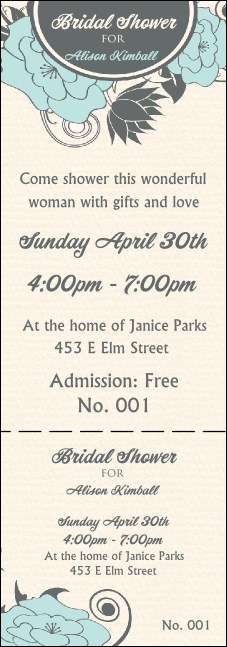 Blue Flower Event Ticket Product Front