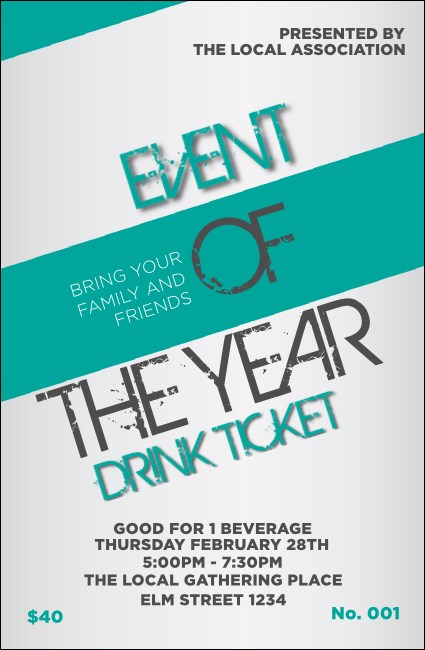 All Purpose Modern Drink Ticket Product Front