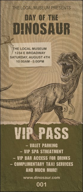 Dinosaur Illustrated VIP Pass Product Front