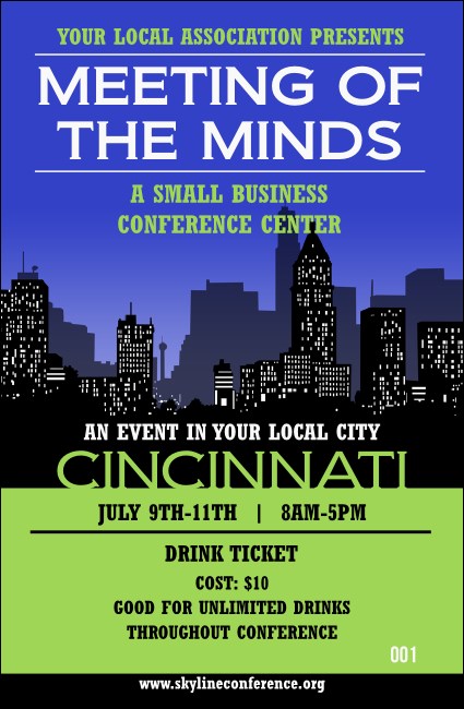 Cincinnati Skyline Drink Ticket Product Front