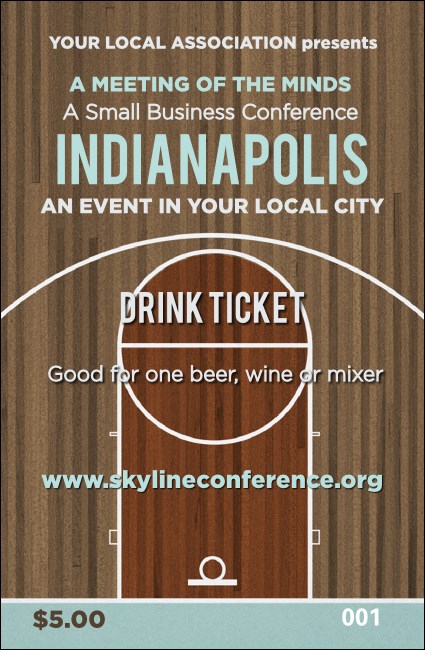 Indianapolis Basketball Drink Ticket Product Front