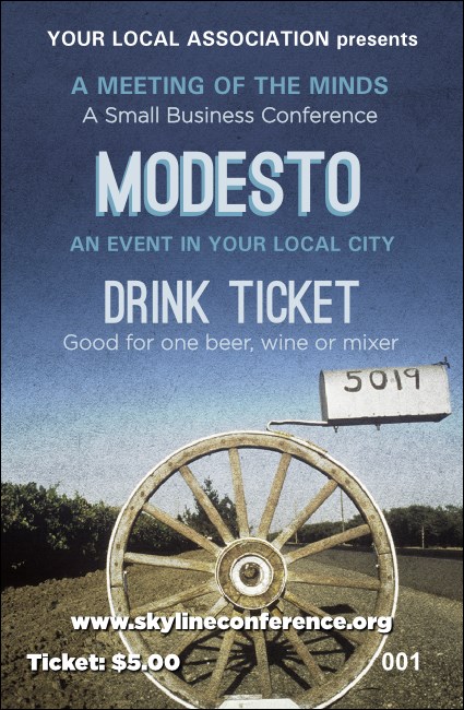 Modesto Drink Ticket Product Front
