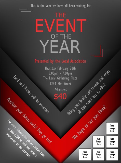 Red and Silver Logo Flyer Product Front