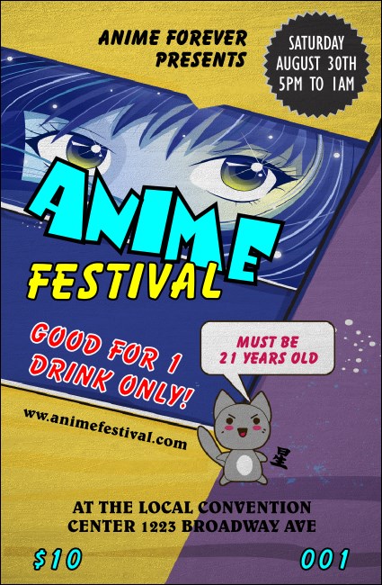 Anime Drink Ticket Product Front