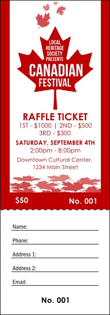 Canada Raffle Ticket Product Front