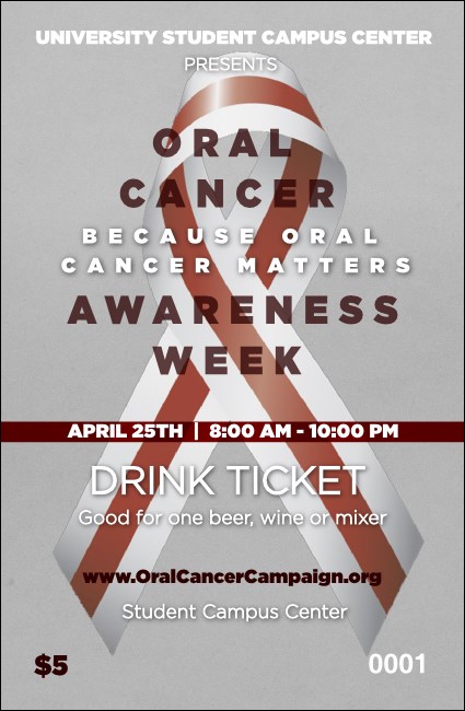 Oral Cancer Drink Ticket Product Front