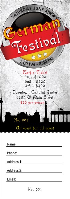 German Raffle Ticket Product Front