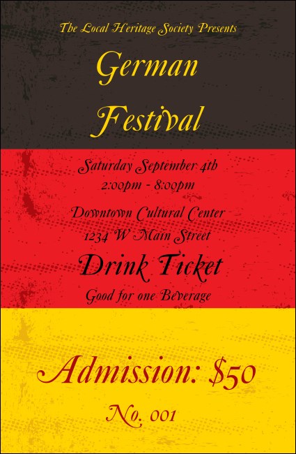 German Flag Drink Ticket Product Front