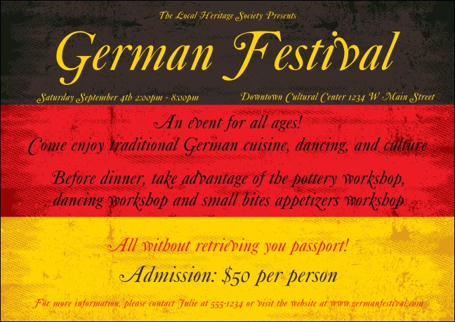 German Flag Postcard Product Front