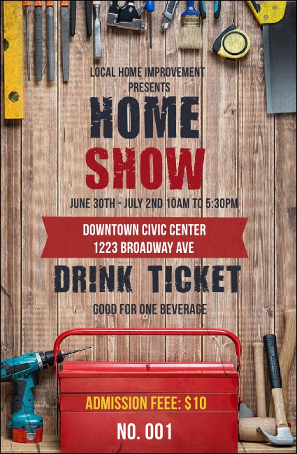 Home Improvement Drink Ticket Product Front