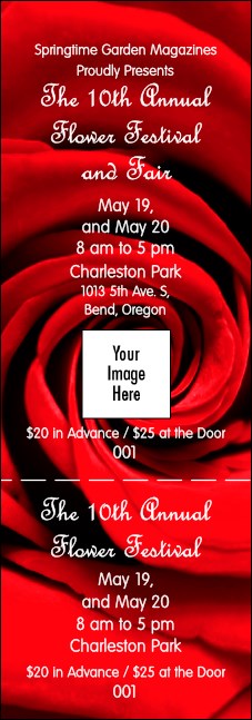 Red Rose Event Ticket with image upload Product Front