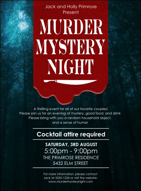 Murder Mystery Flyer Product Front