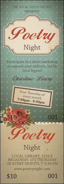 Poetry Event Ticket Product Front