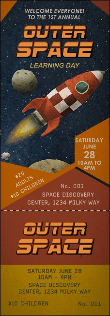 Spaceship Event Ticket Product Front