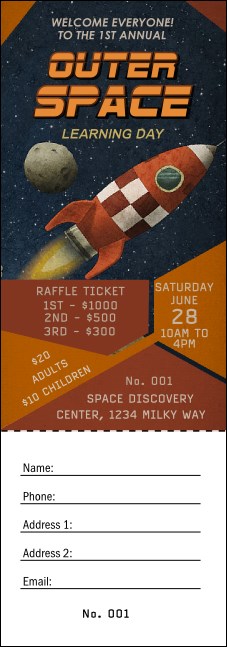 Spaceship Raffle Ticket