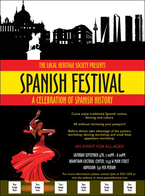 Spanish Festival Logo Flyer Product Front