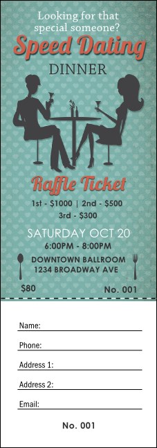 Speed Dating Raffle Ticket Product Front