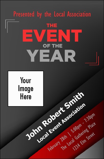 Red and Silver VIP Event Badge Small Product Front