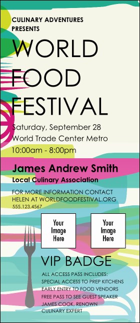 World Food Festival VIP Event Badge Large