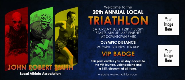Triathlon VIP Event Badge Large Product Front