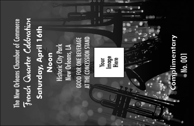 Jazz Concert BW Drink Ticket Product Front