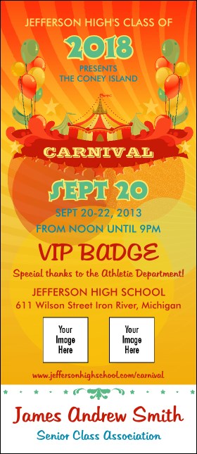 Carnival VIP Event Badge Large