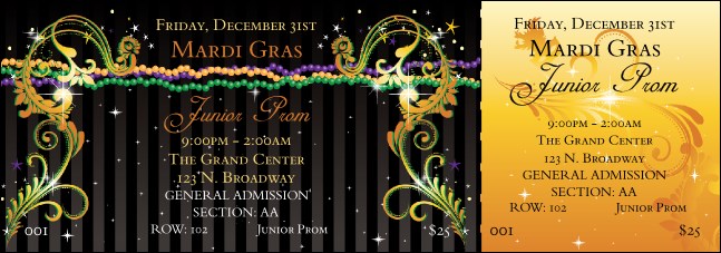 Mardi Gras Beads Reserved Event Ticket Product Front