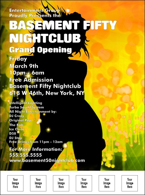 Nightclub Yellow Flyer Product Front