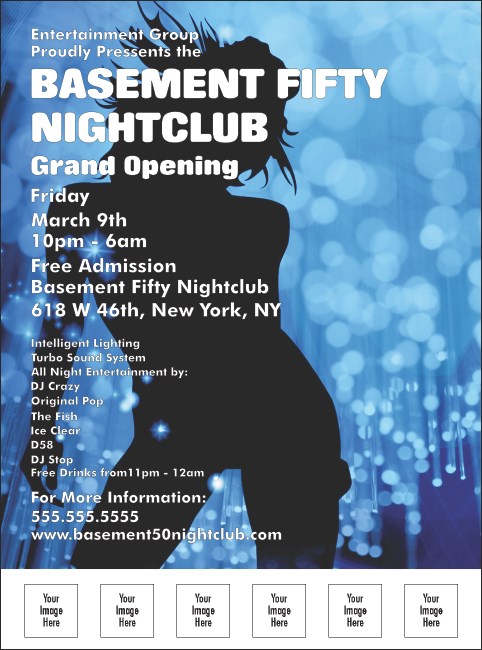 Nightclub Blue Flyer Product Front