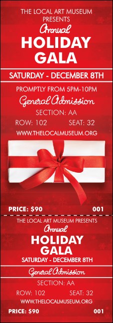 Holiday Gift Reserved Event Ticket Product Front