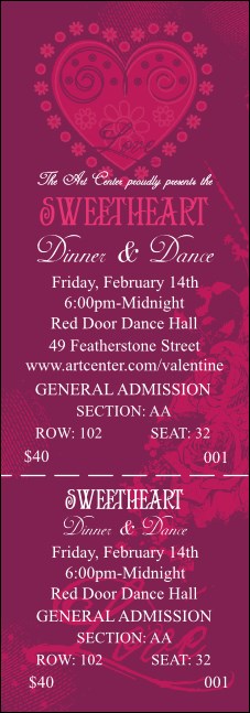 Valentine Heart Reserved Event Ticket