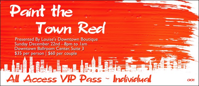 Paint The Town Red VIP Pass Product Front