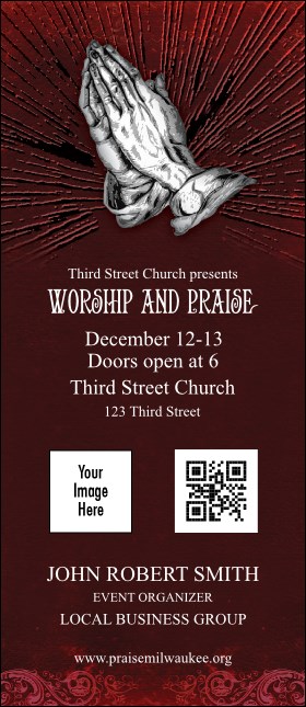 Gospel Praying Hands VIP Event Badge Large Product Front