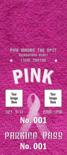 Breast Cancer Pink Ribbon Hang Tag