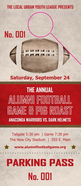 Football Red Hang Tag Product Front