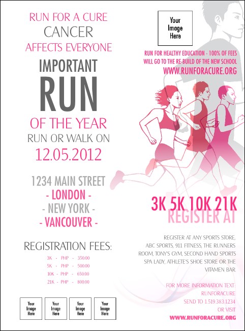 Run for a Cause Pink Flyer Product Front