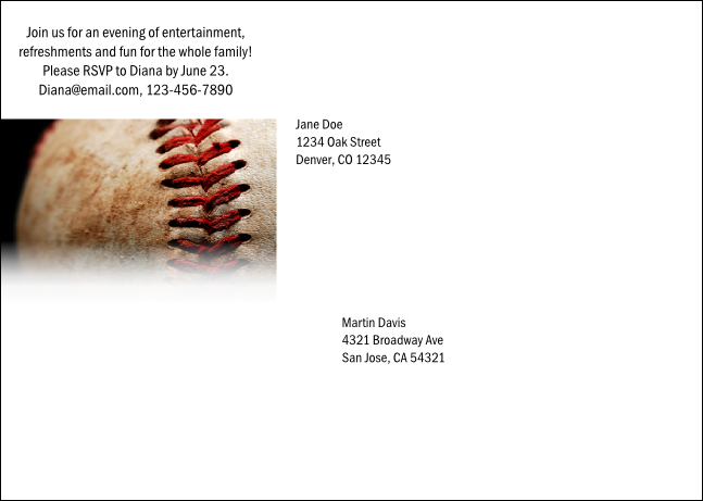 Baseball Stitches Postcard Mailer Product Back