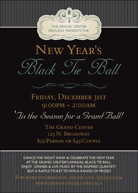 Classic Black Pinstripe Postcard Mailer Product Front