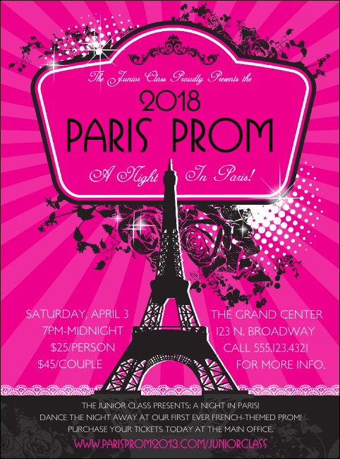 Paris Pink and Black Flyer Product Front