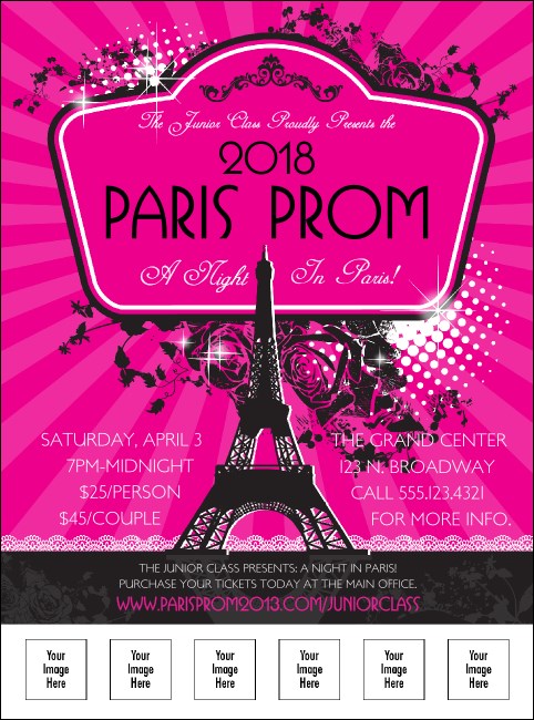 Paris Pink and Black Logo Flyer