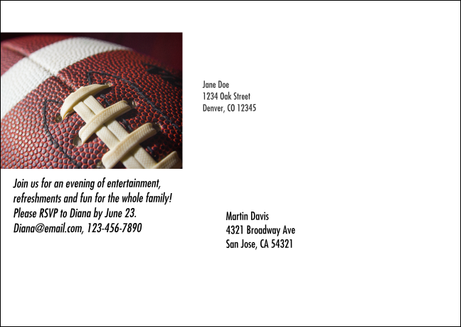 Football Schedule Postcard Mailer Product Back