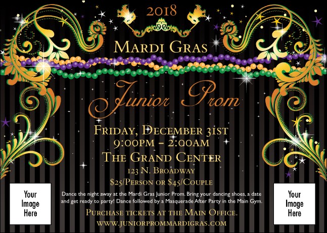 Mardi Gras Beads Postcard Mailer Product Front
