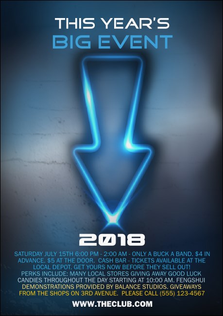 Night Club Neon Postcard Mailer Product Front