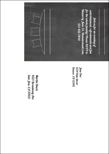 Class Reunion  Postcard Mailer Product Back