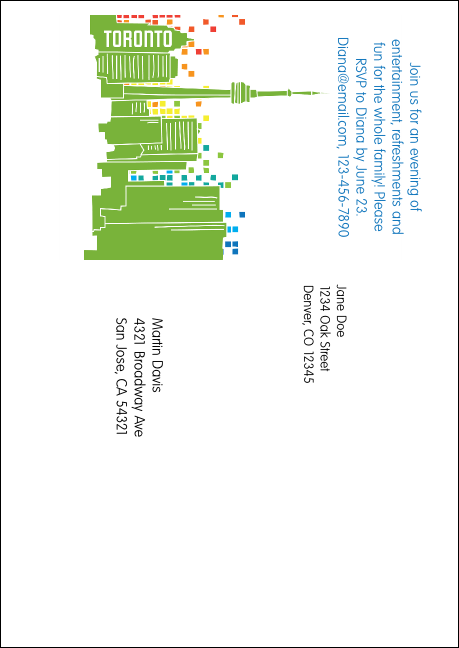 Toronto  Postcard Mailer (White) Product Back