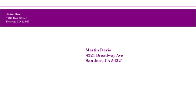 Purple Stripe #10 Envelope Product Front
